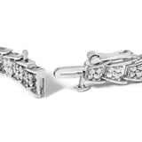 .925 Sterling Silver 2.0 Cttw Diamond Fan-Shaped Fancy Chevron Link Tennis Bracelet-3 thumbnail 4