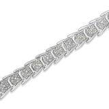 10k White Gold 2 cttw Diamond Fan-Shaped Link Tennis Bracelet (I-J Clarity, I3 Color) - Size 7.25