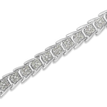 10k White Gold 2 cttw Diamond Fan-Shaped Link Tennis Bracelet (I-J Clarity, I3 Color) - Size 7.25"-4