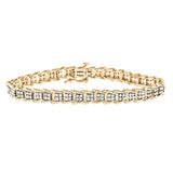 .925 Sterling Silver 2.0 Cttw Diamond Fan-Shaped Fancy Chevron Link Tennis Bracelet-2 thumbnail 3