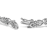 .925 Sterling Silver 1-1/2 Cttw Diamond Cluster X Link 7