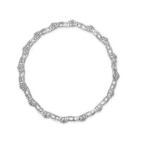 .925 Sterling Silver 1-1/2 Cttw Diamond Cluster X Link 7