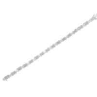 .925 Sterling Silver 1-1/2 Cttw Diamond Cluster X Link 7