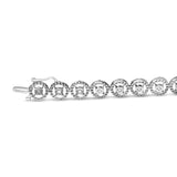 .925 Sterling Silver 1/2 Cttw Diamond Nested Circle Miracle Set Open Wheel 7.25