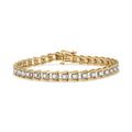 14K yellow gold plated silver bracelet with miracle set round diamond stones