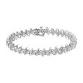 925 sterling silver link bracelet with prong-set diamond stones