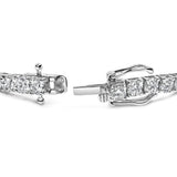 14K White Gold 4-Prong Set Lab Grown Round Diamond Classic Tennis Bracelet (F-G Color, VS1-VS2 Clarity) - 7.25