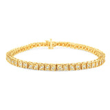 .925 Sterling Silver 1.0 Cttw Diamond Square Frame Miracle-Set Tennis Bracelet (I-J Color, I3 Clarity) - 8