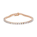 925 sterling silver tennis bracelet with round bezel-set diamond stones
