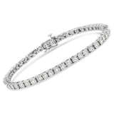 IGI Certified .925 Sterling Silver 1.0 Cttw Miracle-Set Diamond Round Miracle Plate Tennis Bracelet (I-J Color, I3 Clarity)-1 thumbnail 2