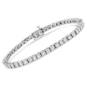 IGI Certified .925 Sterling Silver 1.0 Cttw Miracle-Set Diamond Round Miracle Plate Tennis Bracelet (I-J Color, I3 Clarity)-1