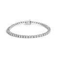 14K white gold tennis bracelet with round illusion-set diamond stones