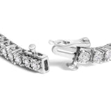 14K White Gold 3.0 Cttw Lab Grown Diamond Illusion-Set Miracle Plate Tennis Bracelet (F-G Color, VS1-VS2 Clarity) - Size 7.25