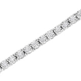 14K White Gold 3.0 Cttw Lab Grown Diamond Illusion-Set Miracle Plate Tennis Bracelet (F-G Color, VS1-VS2 Clarity) - Size 7.25