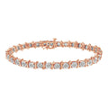 925 sterling silver tennis bracelet with S-curve link miracle-set diamond stones