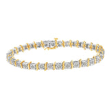 .925 Sterling Silver 1.0 Cttw Diamond S-Curve Link Miracle-Set Tennis Bracelet (I-J Color, I3 Clarity)-4 thumbnail 5