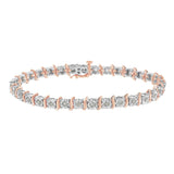 .925 Sterling Silver 1.0 Cttw Diamond S-Curve Link Miracle-Set Tennis Bracelet (I-J Color, I3 Clarity)-1 thumbnail 2