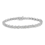 .925 Sterling Silver 1.0 Cttw Diamond S-Curve Link Miracle-Set Tennis Bracelet (I-J Color, I3 Clarity)-3 thumbnail 4