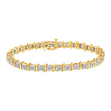 .925 Sterling Silver 1.0 Cttw Diamond S-Curve Link Miracle-Set Tennis Bracelet (I-J Color, I3 Clarity)-2 thumbnail 3