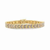 .925 Sterling Silver 1/6 Cttw Round-Cut Diamond Chevron Wave 7.25