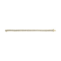 14K Yellow Gold Plated .925 Sterling Silver 1/2 Cttw Round Miracle-Set Diamond S-Curve Tennis Bracelet (I-J Color, I3 Clarity) - 7