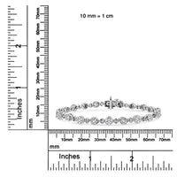 .925 Sterling Silver 1.0 Cttw Diamond Swirl Beaded Link Bracelet (I-J Color, I3-Promo Clarity) - 7.25