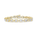 10K yellow gold bracelet with 2.0 ctw square-link diamond stones