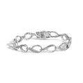 Sterling Silver 1/10 Cttw Diamond Accent Swirl Link Bracelet-0