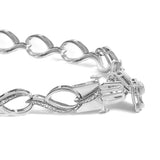 Sterling Silver 1/10 Cttw Diamond Accent Swirl Link Bracelet-1 thumbnail 2