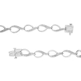 Sterling Silver 1/10 Cttw Diamond Accent Swirl Link Bracelet-4 thumbnail 5