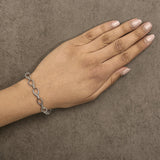 Sterling Silver 1/10 Cttw Diamond Accent Swirl Link Bracelet-2 thumbnail 3