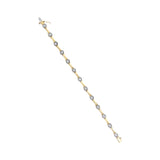10K Yellow Gold Plated .925 Sterling Silver 1.0 Cttw Miracle Set Diamond Bezel Style Station Link Bracelet (H-I Color, I3 Clarity) - Size 7