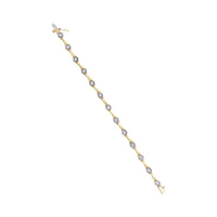 10K Yellow Gold Plated .925 Sterling Silver 1.0 Cttw Miracle Set Diamond Bezel Style Station Link Bracelet (H-I Color, I3 Clarity) - Size 7