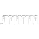 10K White Gold 2.0 Cttw Diamond Heart Link Bracelet-4 thumbnail 5
