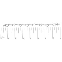 10K White Gold 2.0 Cttw Diamond Heart Link Bracelet