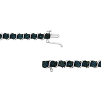 .925 Sterling Silver 1/10 Cttw Miracle-Set Treated Blue Color Diamond Miracle Plate 