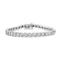 .925 Sterling Silver 1/4 Cttw Diamond Round Miracle Plate and 