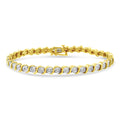 925 sterling silver tennis bracelet with round diamond stones in miracle plates