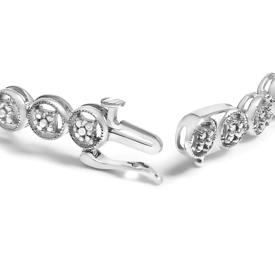 .925 Sterling Silver 1/4 Cttw Diamond 7