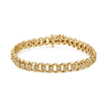 925 sterling silver tennis bracelet with double-row round diamond stones