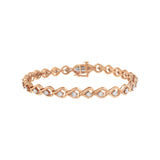 925 sterling silver bracelet with teardrop diamond stones in miracle settings thumbnail 1