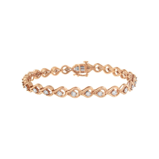 925 sterling silver bracelet with teardrop diamond stones in miracle settings