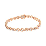.925 Sterling Silver 1/4 Cttw Diamond Miracle-Set Teardrop Shaped 7” Link Bracelet (I-J Color, I3 Clarity)-2 thumbnail 3
