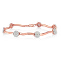 10K rose gold bracelet with floral-link diamond clusters totaling 1.0 carat