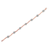 .925 10k Rose Gold Over Sterling Silver 1.0 cttw Diamond Floral Link Bracelet (I-J Color,I3 Clarity)-4 thumbnail 5