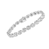 .925 Sterling Silver 1/4 Cttw Miracle-Set Round Cut Diamond 