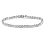 .925 Sterling Silver 1.0 Cttw Diamond Miracle-Set Square Milgrain 7