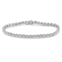 .925 Sterling Silver 1.0 Cttw Diamond Miracle-Set Square Milgrain 7