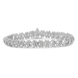 925 sterling silver X-link bracelet with rose-cut diamond stones thumbnail 1