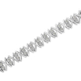 Sterling Silver rose-cut Diamond X-Link Bracelet (1 cttw, I-J Color, I2-I3 Clarity)-3 thumbnail 4